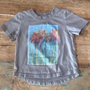 Little Bipsy Gray Tee with Colorful Palm Print